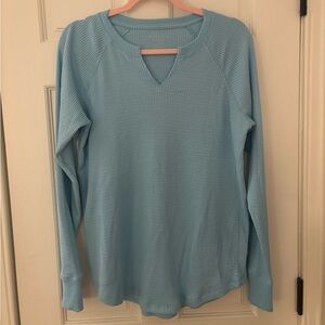 Light blue waffle knit sweater